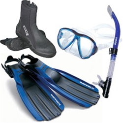 Rental Package of Mask, Fins, Boots and Snorkel Per Day
